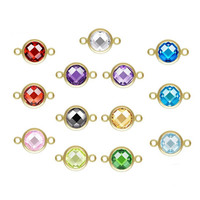 Pendentif double face en forme d'échiquier avec double trou, breloques à facettes en CZ 3A de 4/6 mm, plaqué or 14 carats, pour la fabrication de bijoux en gros