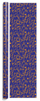 Ensemble de papier cadeau pour anniversaire et Noël, design bleu et or, recyclable, papier cadeau jetable, sacs, boîtes, cartes, autocollants