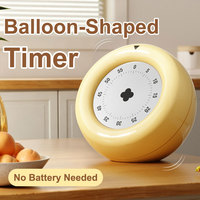 Küchen-Ballontimer aus Kunststoff mit Mechanischem Alarm und Magnetischer Tischbefestigung für Kochen, Lernen und Zuhause