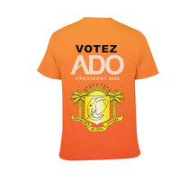 T-shirt promotionnel unisexe 100 % polyester à motif élection Côte d'Ivoire, haute qualité, prix abordable, vente en gros usine