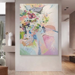 Hand Painted Oil Painting Textured Abstract <b>Art</b> Rectangle Modern Minimalist Living Room Sofa Background Wall Hanging Decor - Product Image 4