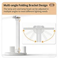 Lampe de table LED multifonctionnelle pliable OEM avec porte-stylo, lumière de lecture réglable, lampe de table pour le soin des yeux, lampe de bureau USB type C