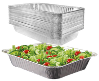 Barquette jetable en aluminium recyclable, robuste, demi-taille, pour buffet vapeur, idéale pour la restauration, les grillades, les côtes de bœuf, la dinde, la lasagne et la cuisson.