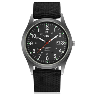 <span class=keywords><strong>Reloj</strong></span> Deportivo Luminoso <span class=keywords><strong>SOKI</strong></span> para Hombre, Correa de Nailon de 20 mm, Movimiento de Cuarzo, Caja de Acero Inoxidable, Esfera con Agujas, Unisex - Product Image 2