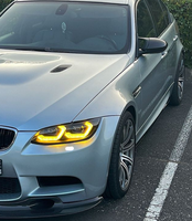Feux avant JY pour BMW Série 3 E92 2007-2010, ensemble de phares E93 M3 bicolores modifiés, style cuillère à yeux dorés, lentille laser, DRL LED pour voiture
