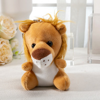 Lot de mini-figurines en peluche animaux de la jungle 4 pouces Lion Tigre Porte-clés en peluche