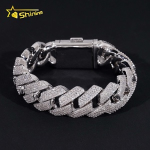 Lusso personalizzato ghiacciato Hip Hop Moissanite diamante Miami grande catena 20MM di larghezza argento 925 con maglia cubana braccialetto a catena <span class=keywords><strong>Gor</strong></span> Men - Product Image 2