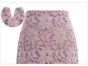 Falda Lápiz Elegante <span class=keywords><strong>de</strong></span> Talla Grande para Mujer, Falda Larga <span class=keywords><strong>de</strong></span> Encaje <span class=keywords><strong>de</strong></span> Color Sólido para Oficina - Product Image 3