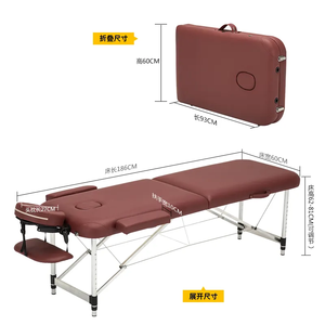 Purple High Quality Manual Folding Beauty Massage <b>Bed</b> With Customizable Colors Height Adjustable <b>Portable</b> Massage Table - Product Image 5