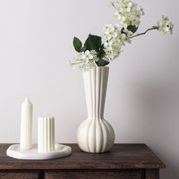 Vas keramik Ikebana Jepang Modern dekorasi rumah mewah dalam putih untuk bunga