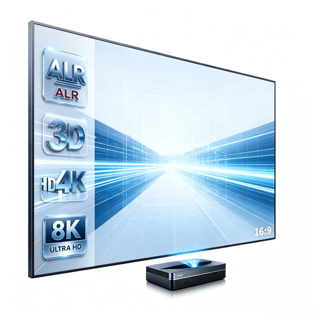 OEM Wall Mount Hanging Alr Durable Fixed Frame Projection Screen 4k Super Thin Screen Wall-Mounted Screen PVC Frameless Design