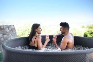 <span class=keywords><strong>Jacuzzi</strong></span> Inflable de Madera para Exterior, Diseño Nuevo, Venta al por Mayor de Fábrica, Spa con Masaje para 2-4 Personas, Bañera de Hidromasaje para Jardín - Product Image 4