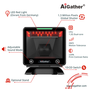 Quảng Châu Nhà cung cấp sang trọng bàn <span class=keywords><strong>Top</strong></span> 2D omni-directional Máy quét mã vạch & máy cho cửa hàng USB QR code Reader trong kho - Product Image 6