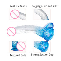 Vente en gros de Godemichés réalistes en gelée avec ventouse pour plaisir anal et vaginal, jouets sexuels pour adultes, et moules de godemichés réalistes de grande taille pour femmes et hommes