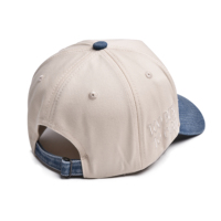Gorra de Béisbol y Gorra Trucker MOMMIN con Bordado de Letras, Dos Tonos, Beige, Algodón y Visera de Mezclilla, Ajustable, para Mujer
