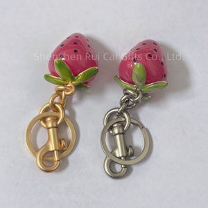 High Quality Luxury Creative Fruit Series Cute Car Strawberry <b>Bag</b> Pendant Female Key Ring Ring Strawberry Keychain - Product Image 3