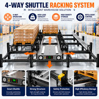 Infrastructure de stockage d'entrepôt robuste dotée d'un système de rayonnage à navette 4 directions pour la distribution en chaîne du froid