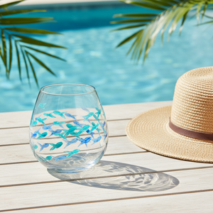 Verre à boire en verre bleu à motif de poisson de 530 ml : Vaisselle décorative ludique pour la maison et le <span class=keywords><strong>café</strong></span>, verre coloré élégant - Product Image 1