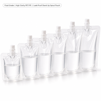 Sachets souples transparents personnalisés avec bec verseur, qualité alimentaire, pour jus et boissons, avec bouchon à vis, emballage liquide, sacs en plastique