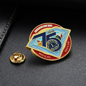 Pin de Metal de aleación de Zinc de moda de alta calidad, fabricante de fábrica, alfileres de solapa personalizados, logotipo esmaltado 2d 3D Lion Club Gold Pin - Product Image 6