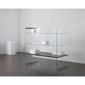 Vitrina Modular 123x80x H 140 Blanco Brillante de Doble Cara para Salón - Product Image 1