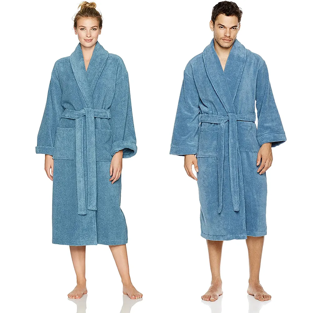 Robes Women Custom Luxury Terry Women Bathrobe Hotel Plush Spa 100% Organic Cotton Fabric Designer Bath Robes For Men
