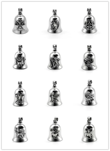 Cloche de moto vintage en acier inoxydable plaqué argent, avec logo personnalisé, couleur Lady Rider Gremlin <span class=keywords><strong>Bell</strong></span> Punk, porte-bonheur - Product Image 1