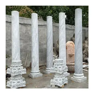 建築建物家の装飾柱柱カスタマイズされた固体石の柱白い大理石のローマの柱