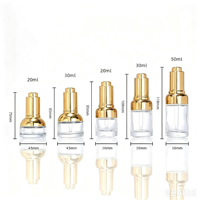 Flacons compte-gouttes en verre transparent avec couvercle or et argent, boîte cadeau personnalisée avec logo, emballage cosmétique pour huiles essentielles, soins de la peau et sérums.