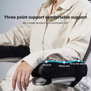 Coussinets d'accoudoir ergonomiques en mousse à mémoire de forme, 2 pièces, coussinets d'accoudoir incurvés pour chaise de jeu, pour soutien du coude et de l'avant-bras, amovibles et lavables - Product Image 4
