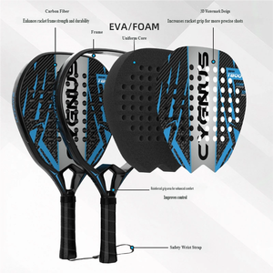 Raquette de padel de haute qualité, série luxe, design en forme de larme, aérodynamique, technologie de poignée personnalisée, carbone aluminisé 3K, MLD, EVA noir - Product Image 2