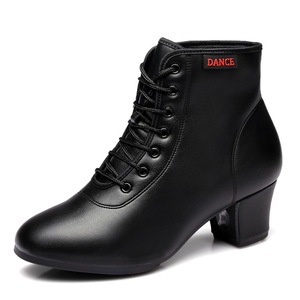Bottines de danse noires tendance pour femmes, en PU, semelle en caoutchouc, pour extérieur, modernes, pour la danse de salon, <span class=keywords><strong>style</strong></span> <span class=keywords><strong>marin</strong></span> - Product Image 2