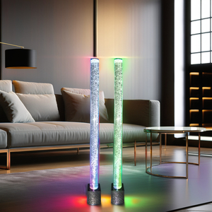 Lampes modernes de <span class=keywords><strong>colonne</strong></span> à bulles d'eau en acrylique à couleur changeante à LED Design imprimé Séparateurs suspendus pour salle à manger Vente directe en usine - Product Image 1