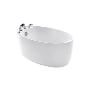 转角树脂独立式固体表面鸡蛋浴缸热纯混凝土灰色经典亚克力浴缸