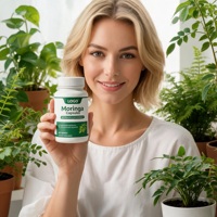 Hoogwaardige pure Moringa bladpoeder kruidenextract capsules natuurlijke plantaardige voedingssupplementen ISO9001 fles/vat
