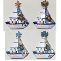 Aimant de réfrigérateur en résine en forme de bateau, souvenir nautique de la Méditerranée, collection de souvenirs touristiques de destination de plage, avec logo personnalisé