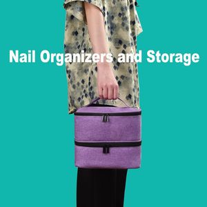 Échantillon gratuit Double Couche Portable Cosmétique Sac De Rangement Vernis À Ongles Maquillage Double-pont Boîte De Rangement - Product Image 6