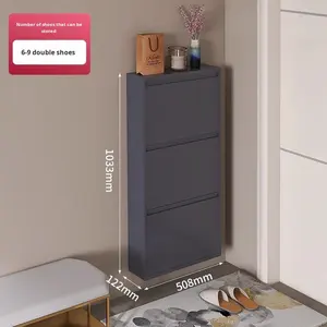 Armoire à chaussures rabattable basculante pour porche de couloir d'entrée de maison étagère à chaussures suspendue multicouche meubles de maison - Product Image 2