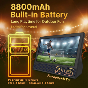 <span class=keywords><strong>TV</strong></span> Karaoke Portatile da 14 Pollici con Schermo 1366x768 e 2 Microfoni Wireless per Adulti, Casa e Esterni - Product Image 4