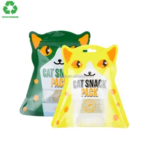 Recyclable 500G 130Microns Black PCR-PE Round Corner Gravure Printing Food Grade Fabric Pet Food Stand Up Pouch Packaging