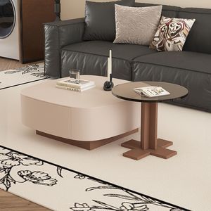 Modern Floating Coffee Table Set <b>Square</b> Glass Top With Storage For Living Room Home Use Small Apartment Style DY3612541 - Product Image 1