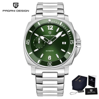 Montre-bracelet mécanique Pagani Design PD-1820 1820 en acier inoxydable et cuir, lumineuse, étanche, automatique pour homme, Reloj