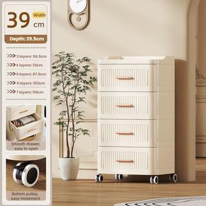 Cajonera <span class=keywords><strong>de</strong></span> Plástico <span class=keywords><strong>de</strong></span> Alta Capacidad, 4 Niveles, Beige, PP, Organizador que Ahorra Espacio, <span class=keywords><strong>Cajones</strong></span> <span class=keywords><strong>para</strong></span> Armario y Espacios Pequeños - Product Image 2