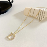 SSeeSY joyas bijoux de mode personnalisés zircon cristal diamant laiton cuivre plaqué or lettre initiale pendentif collier pour les femmes
