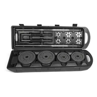 Ensemble d'haltères réglables en acier inoxydable et fonte avec logo personnalisé, pour usage domestique, 15 kg, 20 kg, 30 kg, 50 kg, avec barre de curl et étui