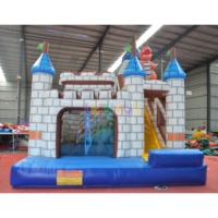 Château gonflable Jurassic Island Dino Jumping Castle, trampoline gonflable dinosaure avec toboggan, Unsere T-Rex Hupfburg