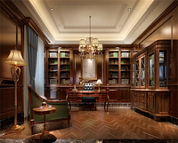 Bibliothèque de luxe personnalisée en chêne massif et noyer, design QD-B2, étagère en bois massif pour la maison, le bureau ou la salle d'étude