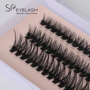 SP EYELASH 20D 30D 80D 100D 개별 클러스터 속눈썹 실크 푹신한 팬 매듭 무료 속눈썹 클러스터 Diy 속눈썹 연장