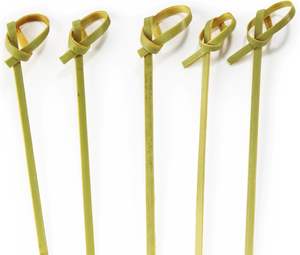 Brochettes de noeuds en bambou Nœud en boucle parfait pour cocktail barbecue - Product Image 3