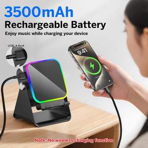 Altavoz Inalámbrico Inductivo V5.3 5 en 1 con Soporte para Teléfono, Luz Ambiental RGB Recargable, Resistente al Agua IPX4 para Dispositivos Digitales - Product Image 6